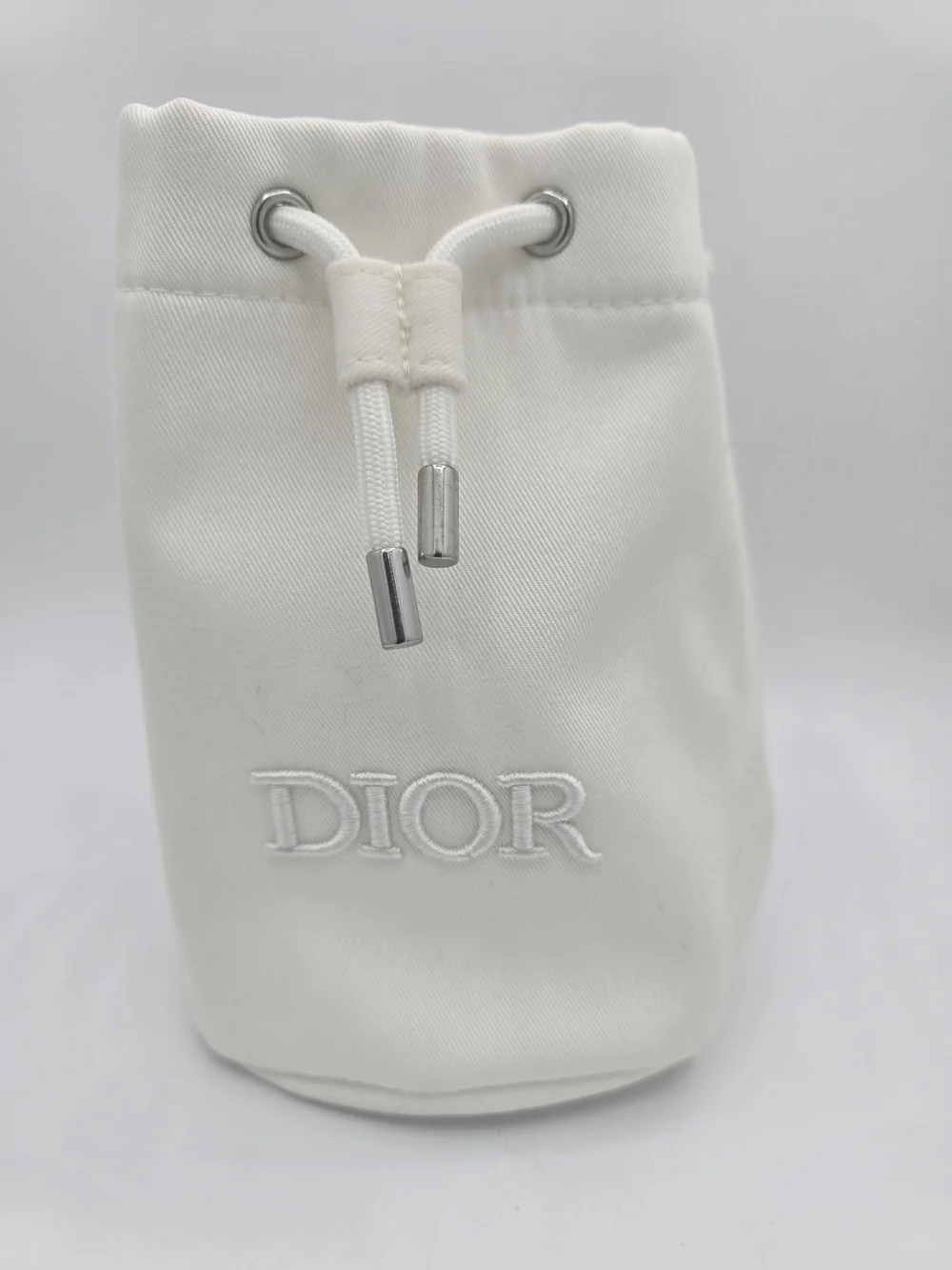 Dior White Drawstring Pouch
